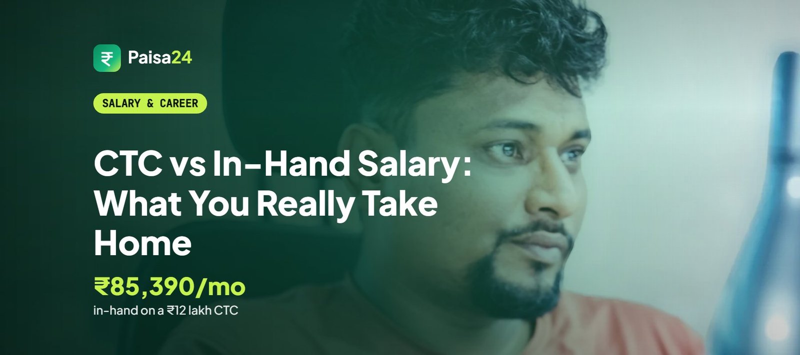 CTC vs In-Hand Salary: What You Really Take Home – Young professional working on a laptop at his office desk