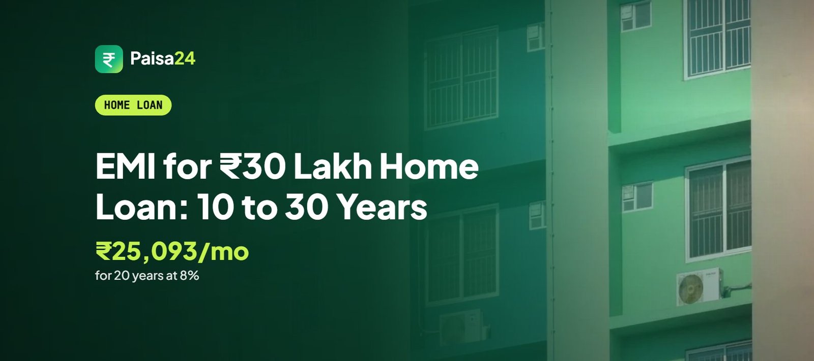 EMI for ₹30 Lakh Home Loan: 10 to 30 Years – EMI for ₹30 Lakh Home Loan: 10 to 30 Years – Multi-storey residential apartment building with balconies in India