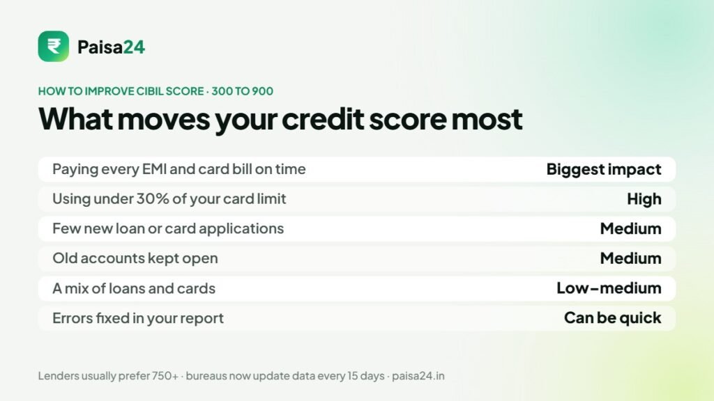 How to improve CIBIL score: factors that matter