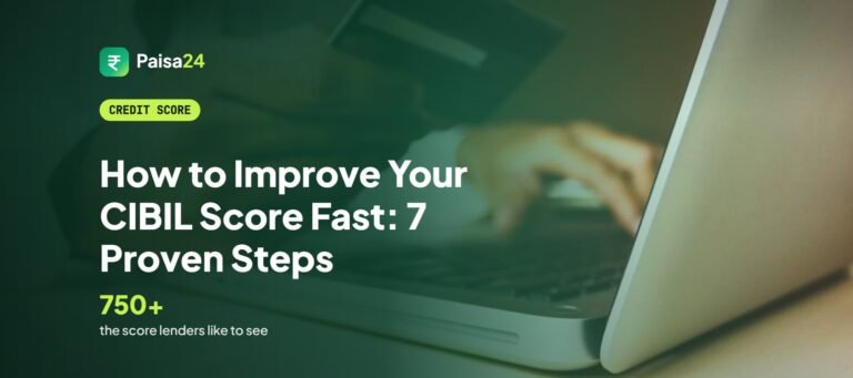 How to Improve Your CIBIL Score Fast: 7 Proven Steps – Person holding a credit card while using a laptop