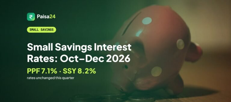 Small Savings Interest Rates: Oct–Dec 2026 – Pink piggy bank on a wooden table for small savings schemes